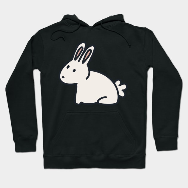 Cute white bunny rabbit Hoodie by Catphonesoup